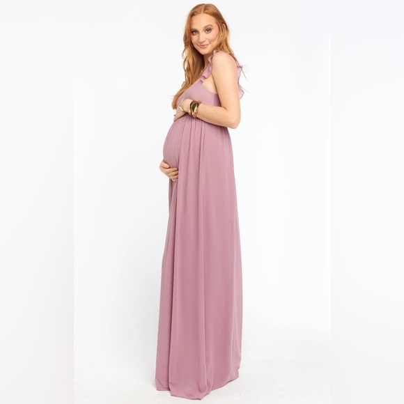 NWT Show Me Your Mumu June Maxi Bridesmaid Dress in Antique Rose Chiffon - Picture 3 of 8